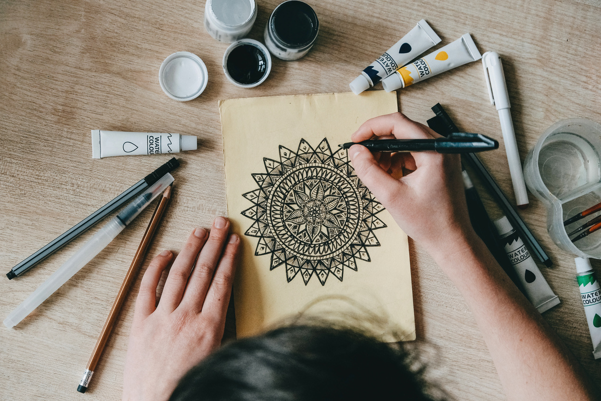 Adult Mindfulness Coloring Page for Antistress Art Therapy